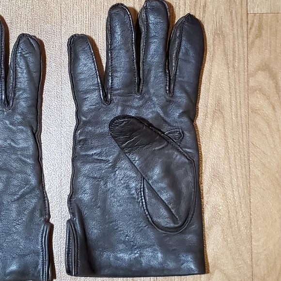 Vintage ITALIAN Leather Gloves Cashmere Lining Soft Italy Brown Size 9.5 - Picture 6 of 8